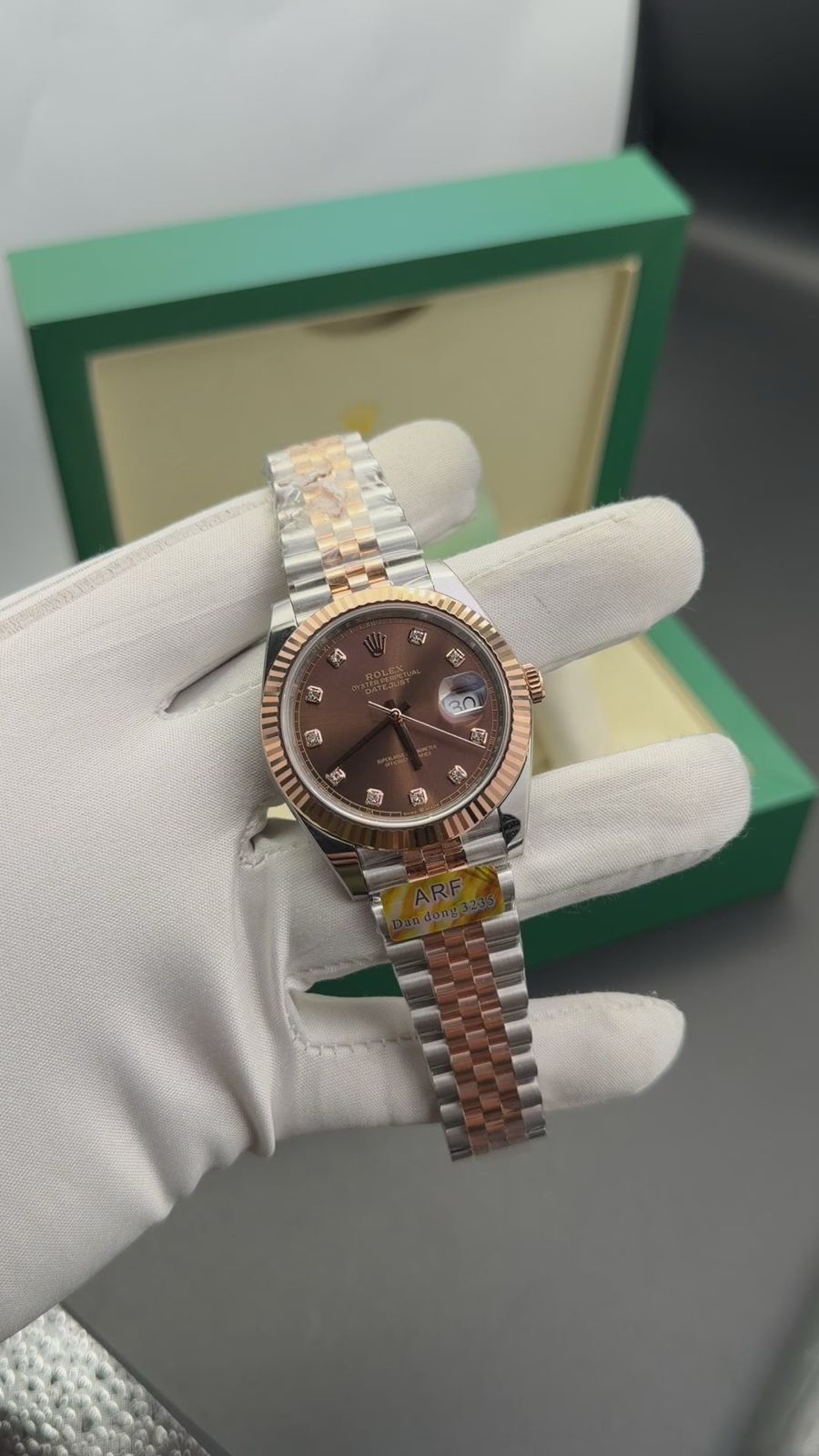 DATEJUST || ARF FACTORY || TWOTONE RG CASE W/BROWN DIAL
