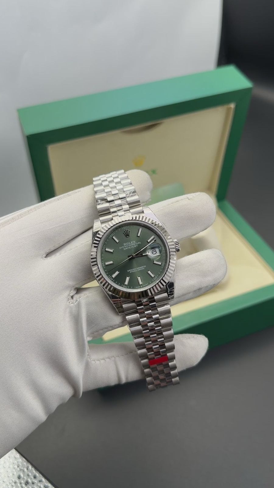 DATEJUST || ARF FACTORY || SILVER CASE W/GREEN DIAL