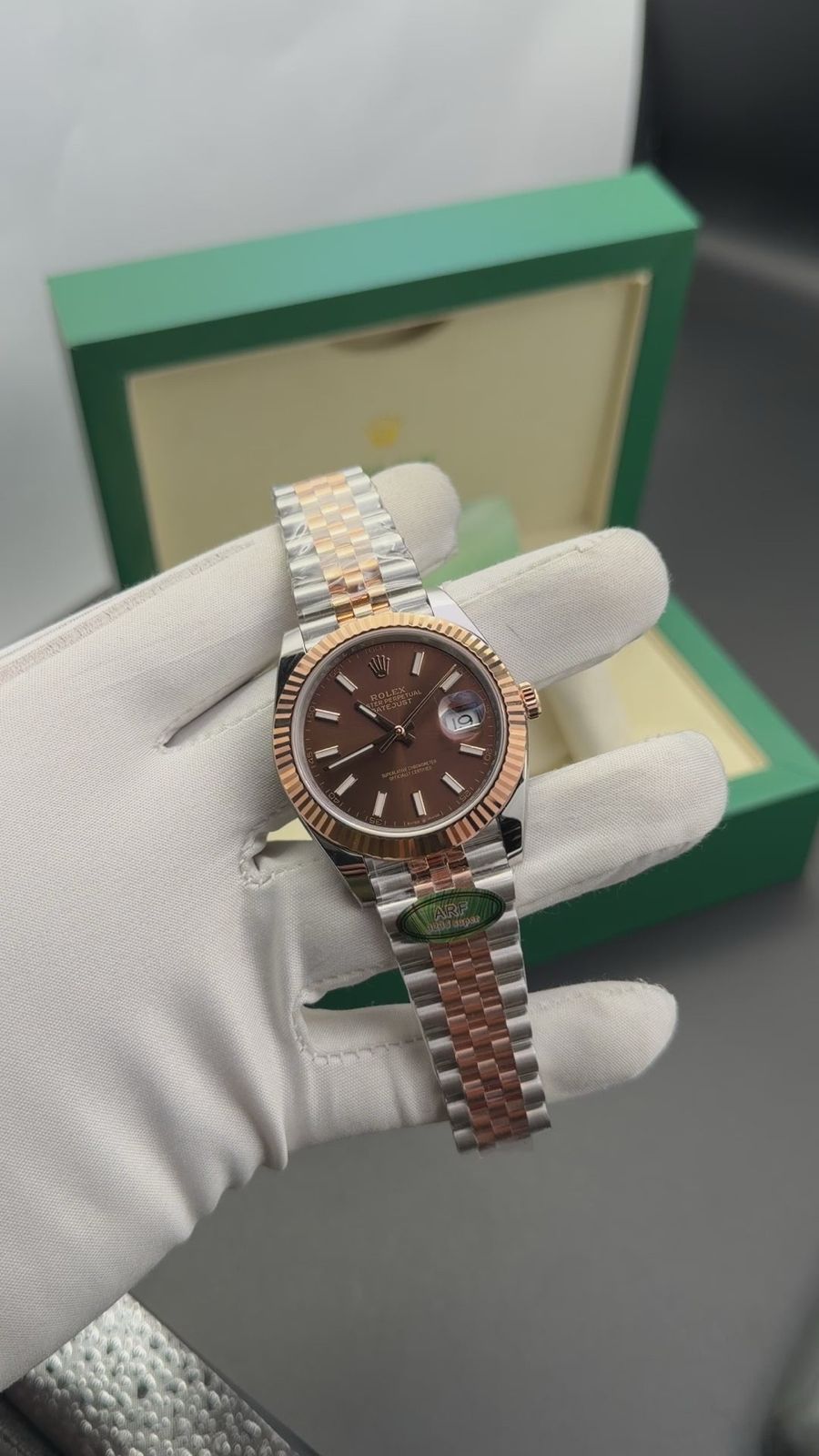 DATEJUST || ARF FACTORY || TWOTONE RG CASE W/BROWN DIAL