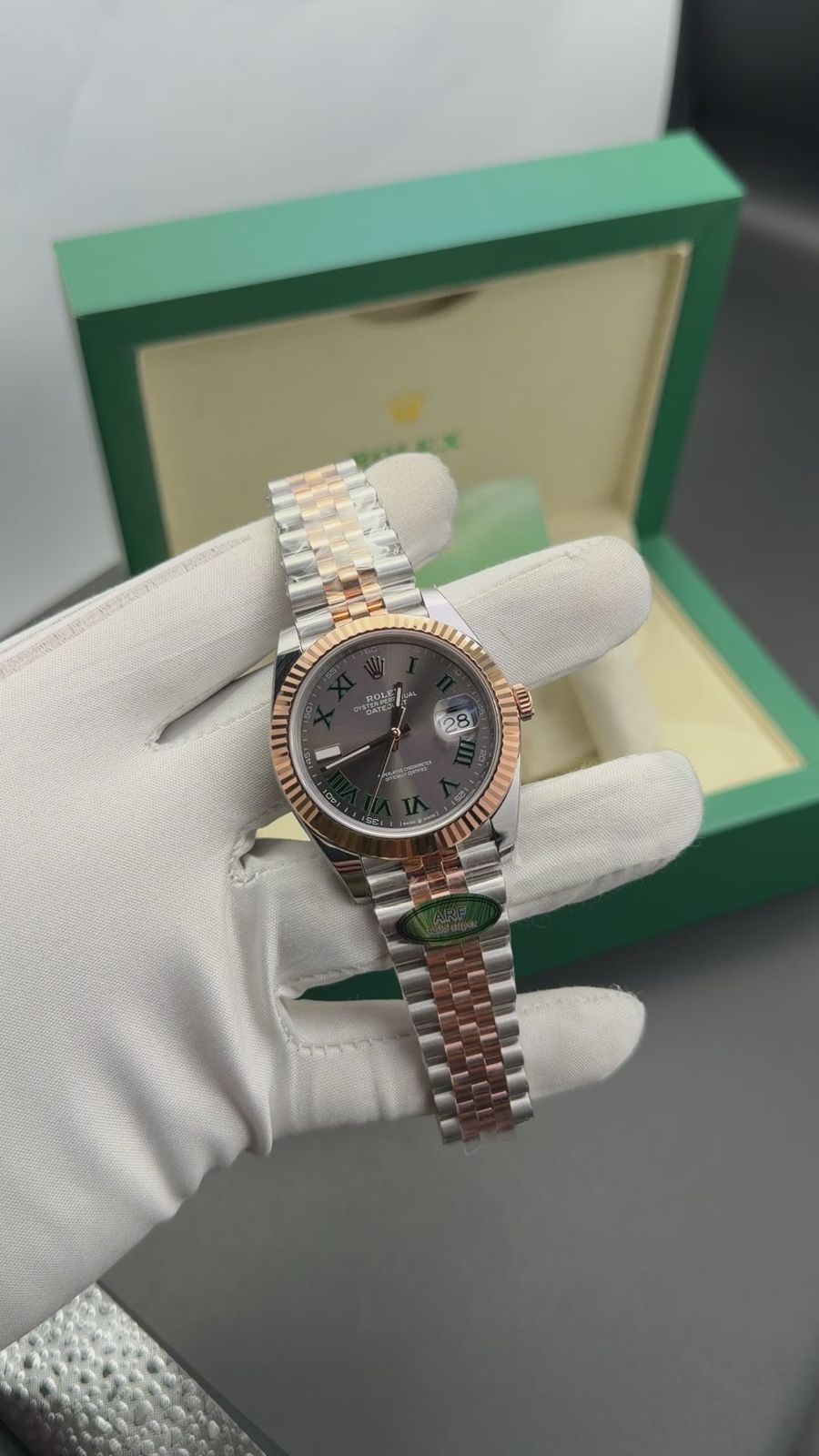 DATEJUST || ARF FACTORY || TWOTONE RG CASE W/WIMBILDON DIAL