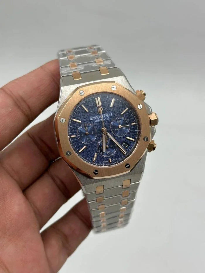 ROYAL OAK || CHRONOGRAPH || RG TWOTONE CASE W/BLUE DIAL