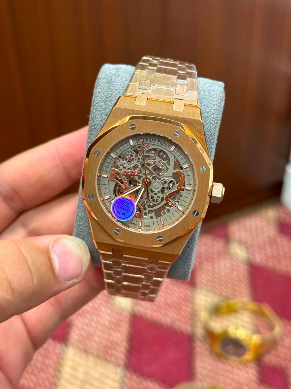 ROYAL OAK || TWO TONE CASE WITH GREY SKELETON DIAL