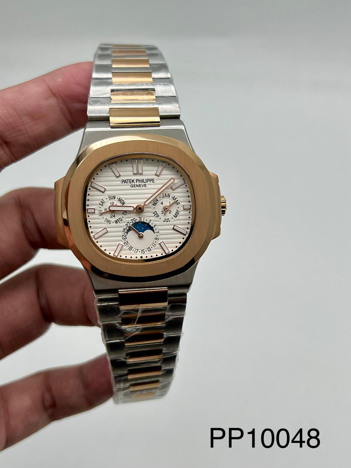 NAUTILUS || 5740 || TWO TONE || WHITE DIAL