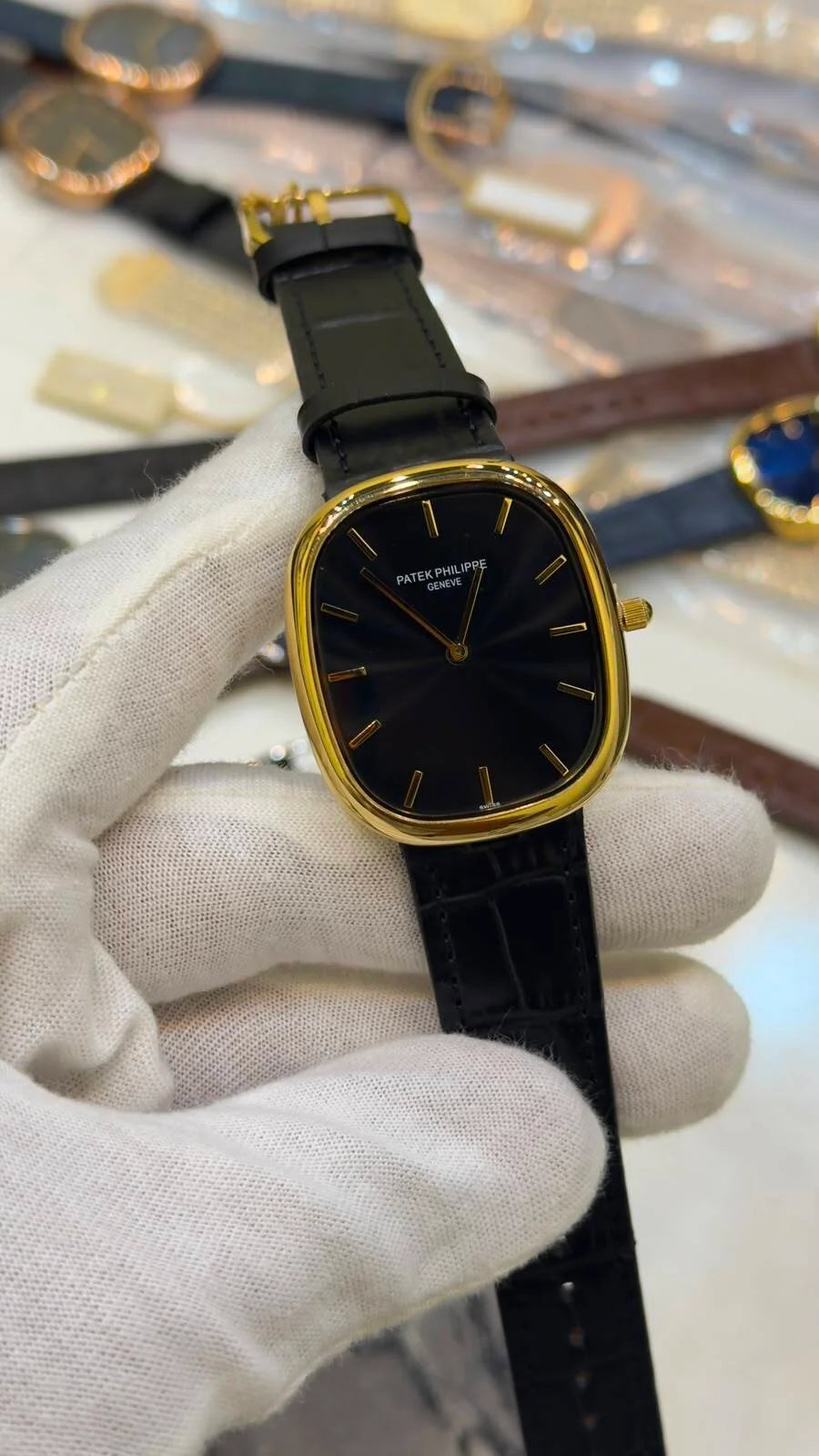 ELLIPSE || GOLD CASE W/BLACK DIAL